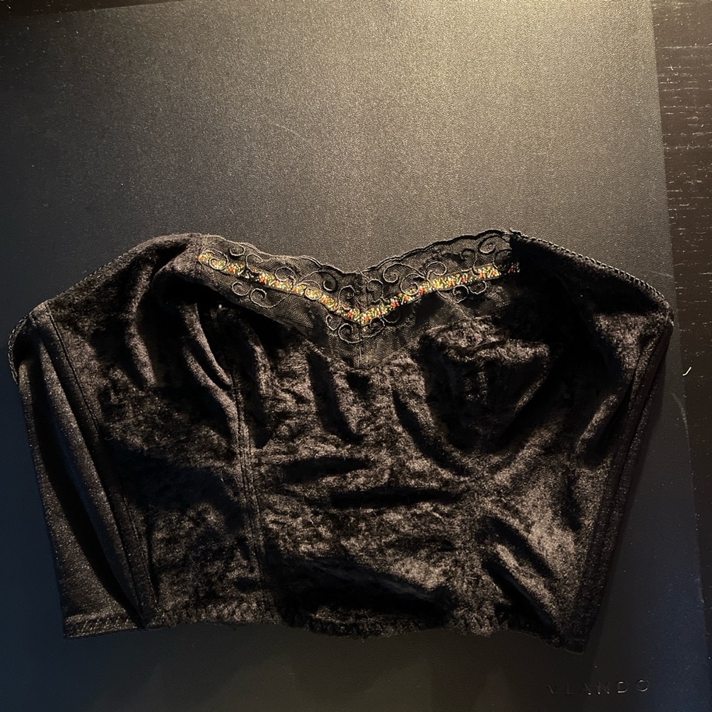 Black velvet corset top